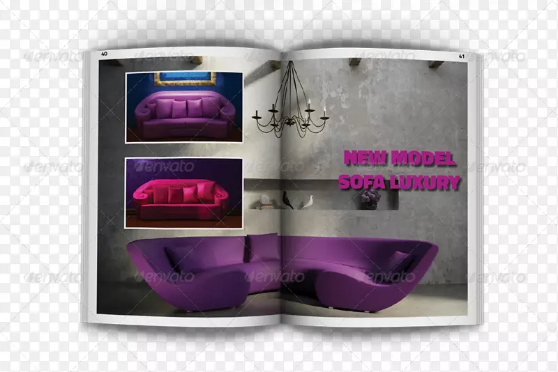 品牌紫色时尚设计杂志模板