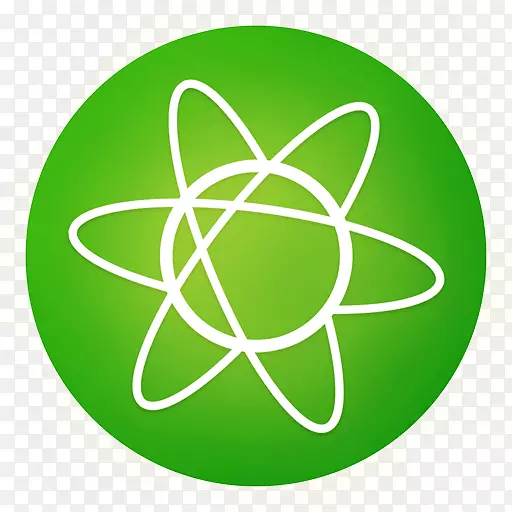 原子经济计算机图标文本编辑器-绿色图标