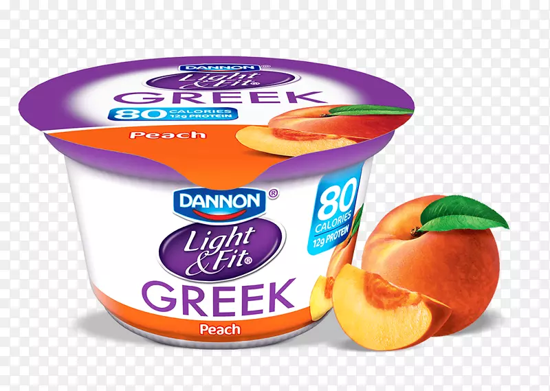 希腊菜奶油酸奶希腊酸奶Chobani品尝桃子