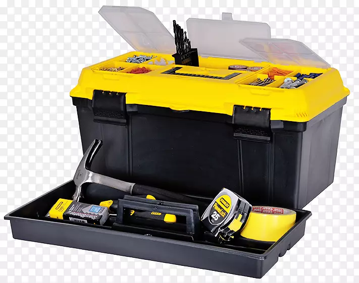 工具箱斯坦利黑色和甲板手工具-黄色和黑色组合