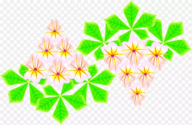 花瓣花卉设计线对称叶草本