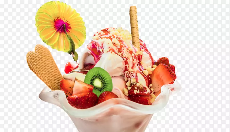 冰淇淋圆锥形圣代华夫饼冰淇淋PNG