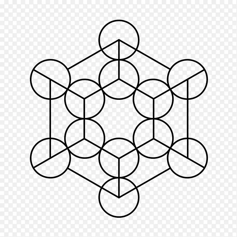 Metatron立方体重叠圆网格神圣几何几何单页设计