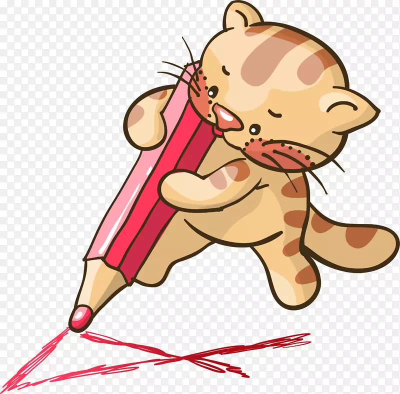 小猫土耳其安哥拉铅笔卡通-小猫