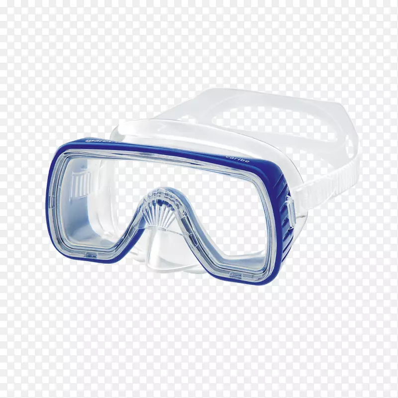 护目镜潜水浮潜面具母马蓝面罩