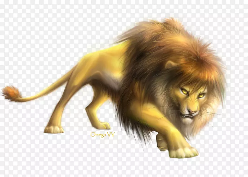 狮子画数码画-走开