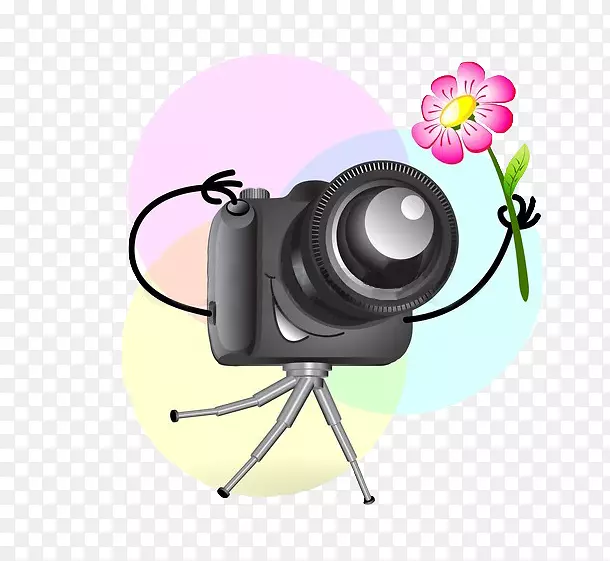免费绘画相机剪贴画-花卉相机