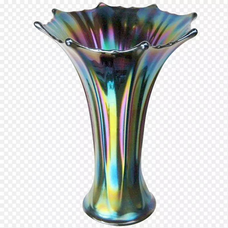 花瓶玻璃，钴蓝，蓝色和紫色长荣