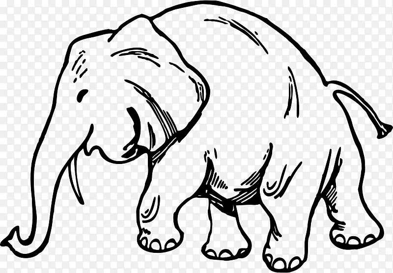 胡须画象猛犸象-创意象