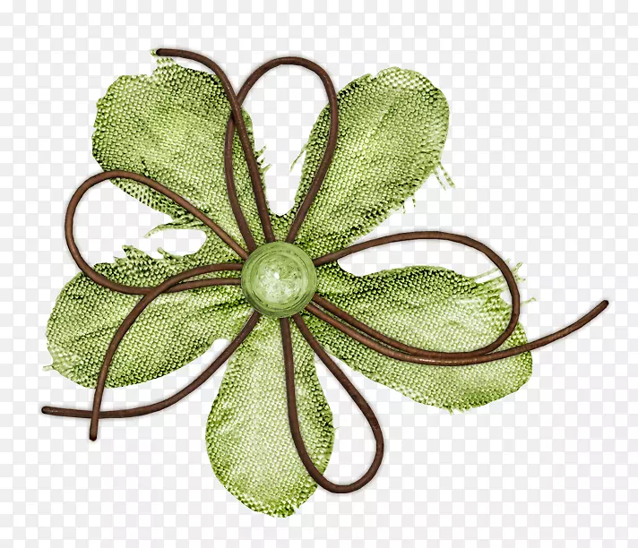 花卉设计绿色剪贴画-花卉可扣减元素