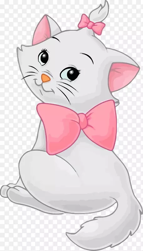 小猫粉红猫剪贴画-白猫