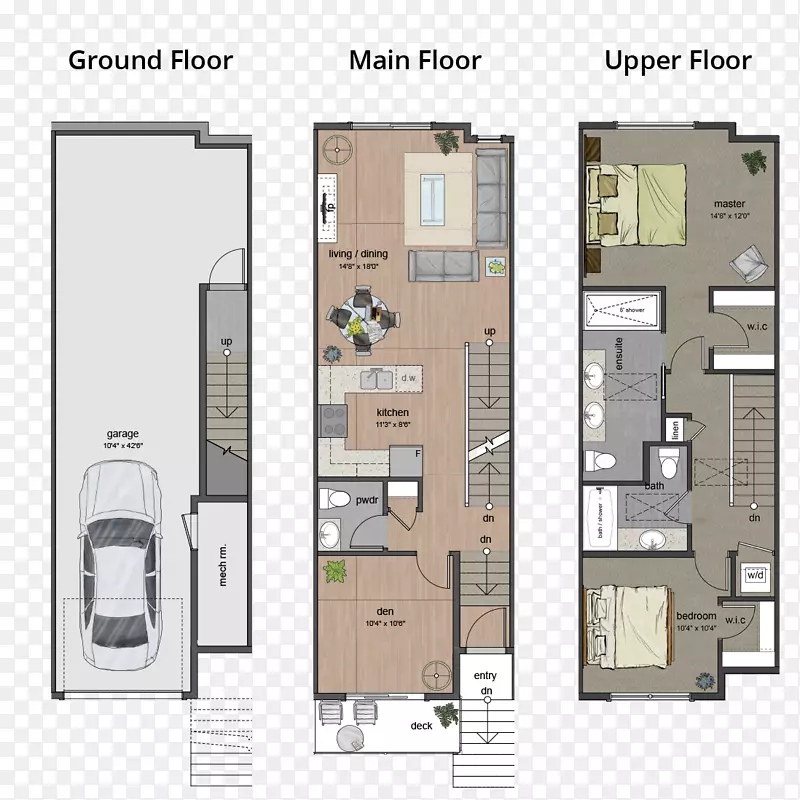 平面图公寓联排住宅-房地产平面图