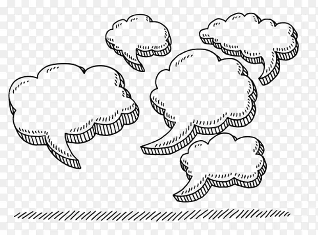 绘制语音气球云卡通-云
