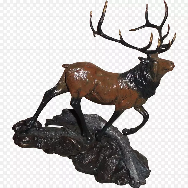 青铜雕塑麋鹿-驯鹿