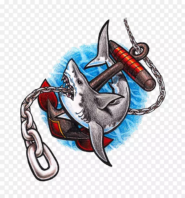 饥饿的鲨鱼进化水手纹身老派(纹身)-鲨鱼