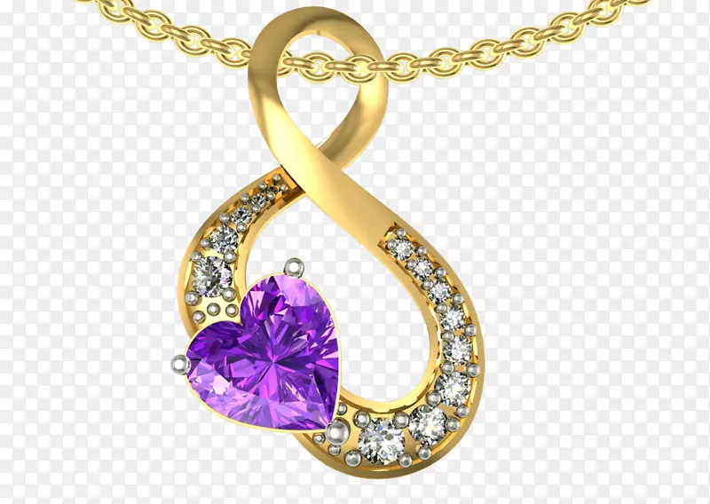 紫水晶项链紫色身躯珠宝项链