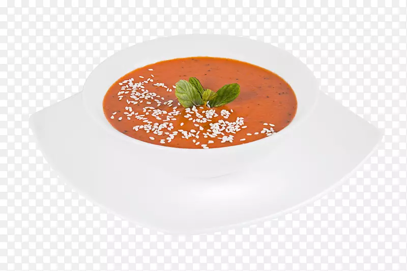 蕃茄汤，凉茶汤，平底菜，装饰汤，汤