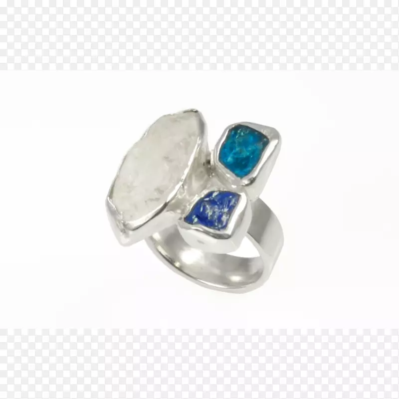 蓝宝石-黑克默尔钻石，坦赞石戒指-蓝宝石