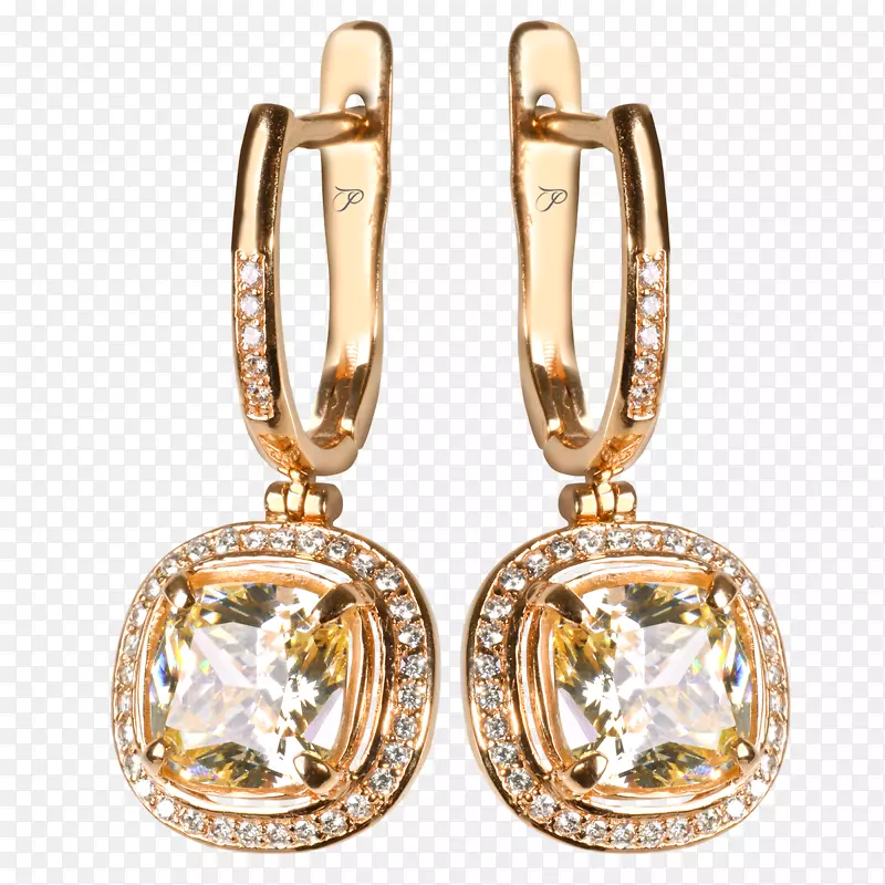 耳环钻石项链魅力和挂件立方氧化锆金耳环