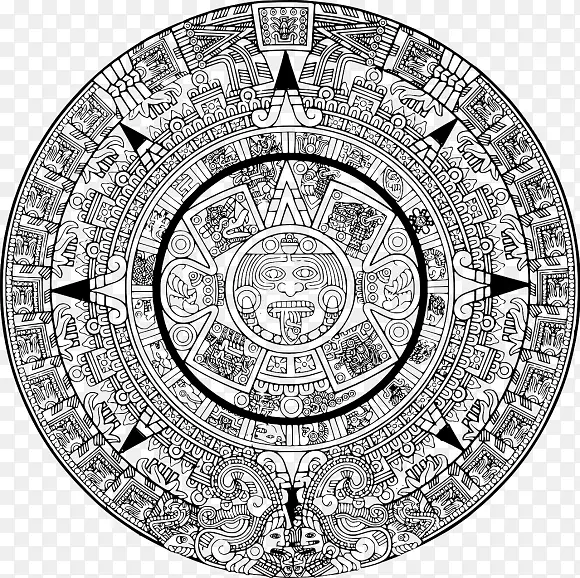 阿兹特克日历石阿兹台克帝国玛雅文明绘画