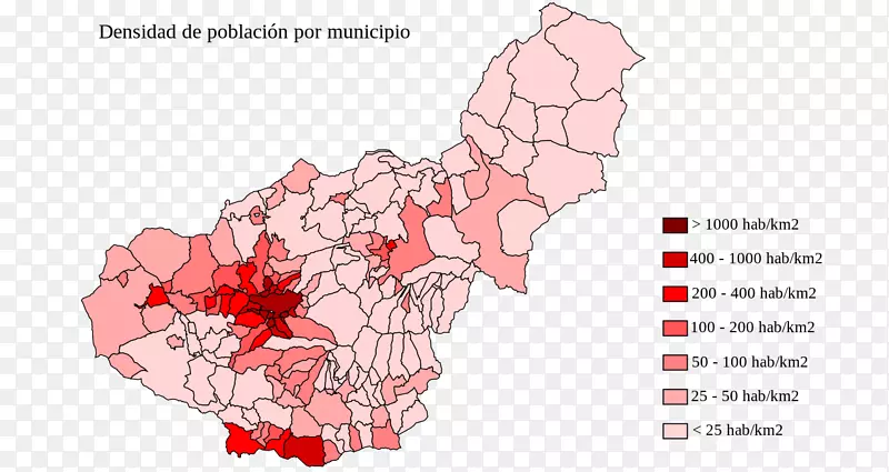 格拉纳达图人口密度图