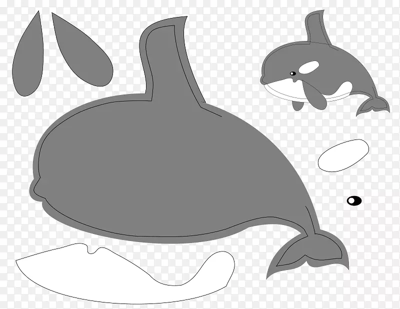 海豚缝纫虎鲸缝纫图案-海豚