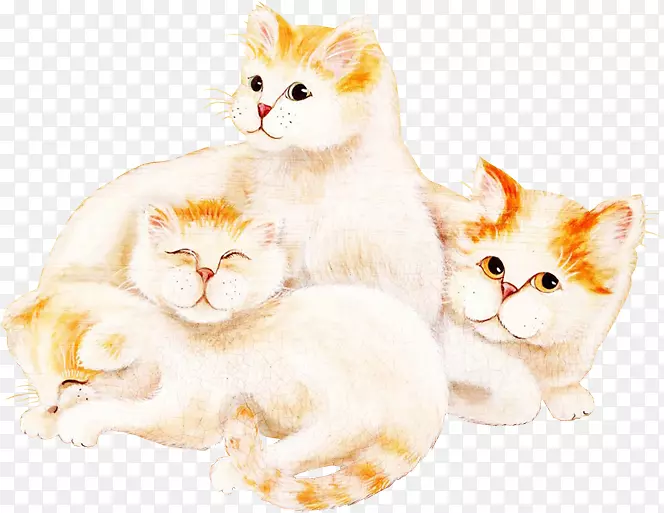 小猫土耳其面包车胡须油画-小猫