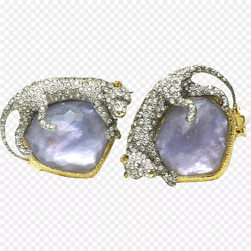 紫水晶耳环蓝宝石体珠宝.蓝宝石