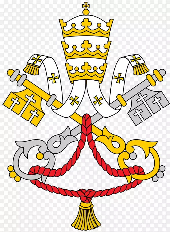 圣罗马教廷和梵蒂冈罗马教皇大教堂的臂章。约翰·拉特兰-人