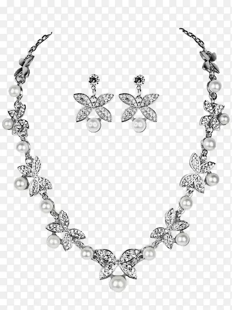 耳环仿宝石和莱茵石项链仿珍珠首饰.珠宝