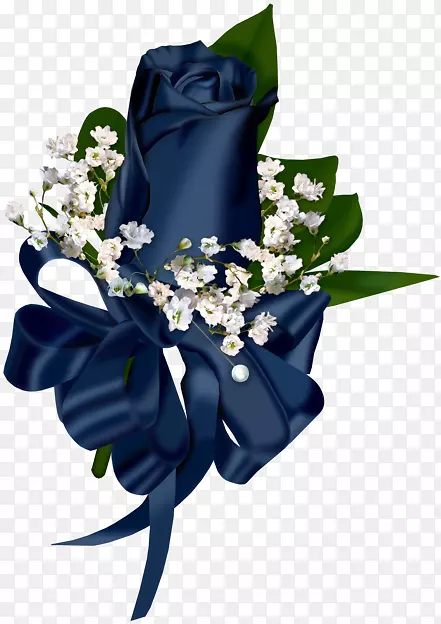 蓝色玫瑰花紫色剪贴画-花