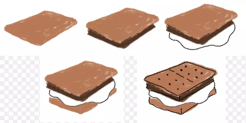 更多的软糖巧克力画格雷厄姆饼干-巧克力
