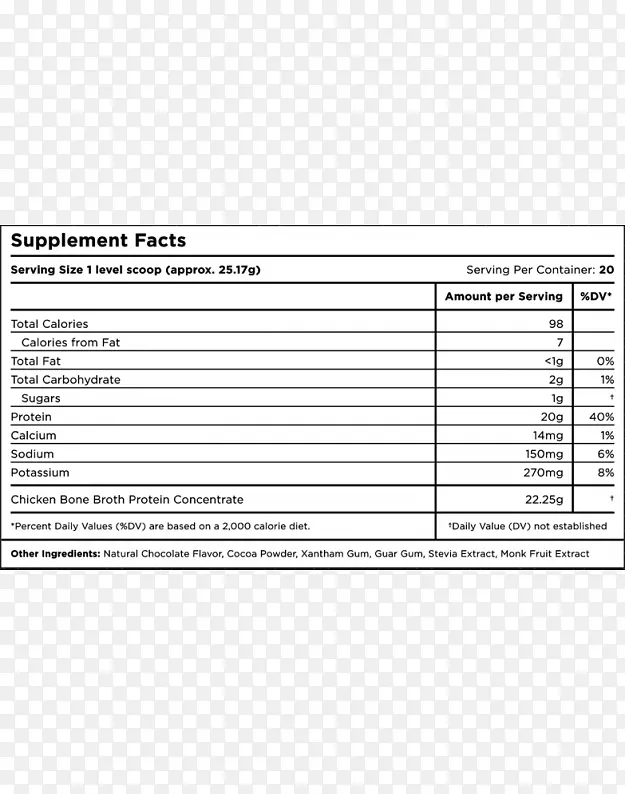 膳食补充剂，提供大小营养的蛋白质肉汤-巧克力