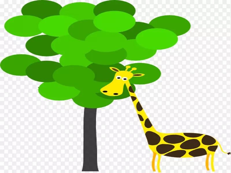 长颈鹿庄园动物着色书剪贴画动物园卡通
