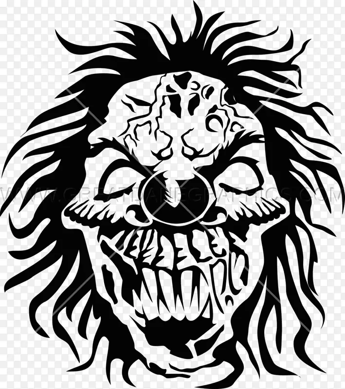 狮子黑白袖子纹身黑白剪贴画狮子