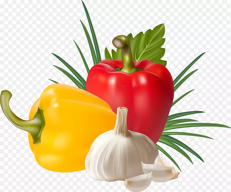 辣椒、甜椒、青菜、素食食品-蔬菜