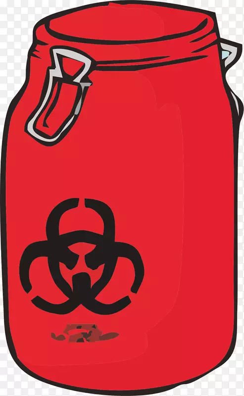 生物危险红色废物实验室-容器