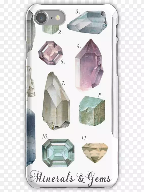 水晶矿物宝石岩水彩画宝石