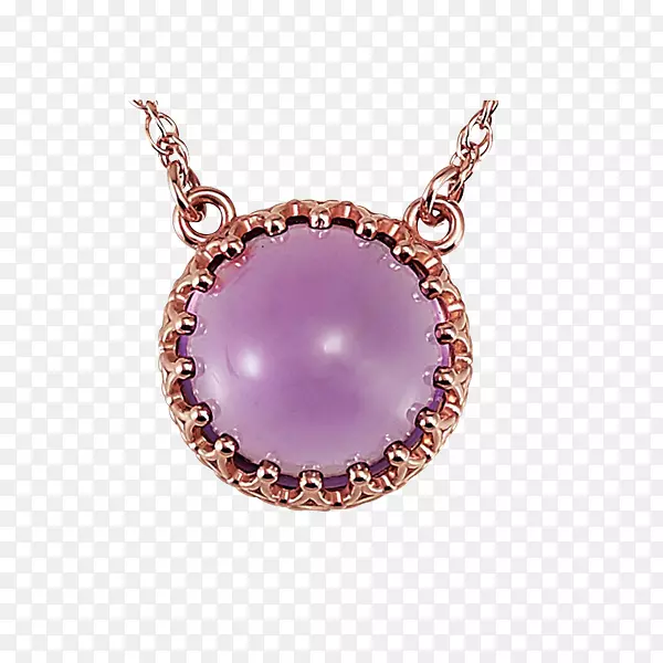 紫水晶魅力和吊坠项链首饰项链