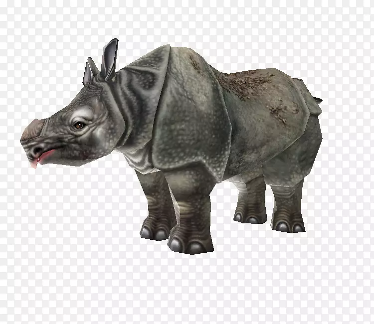 犀牛雕像，鼻子，陆地动物-动物