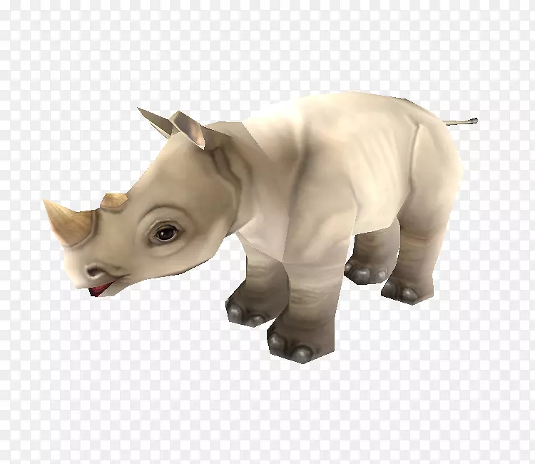 牛犀牛雕像猫