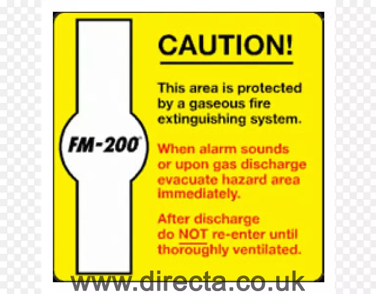 1，1，1，2，3，3-七氟丙烷灭火系统气体灭火警告标志警告标签