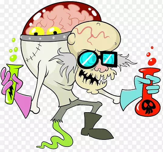 疯狂科学家科学卡通片艺术科学家