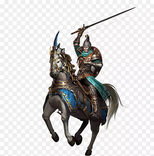 马骑中世纪骑士战车-马