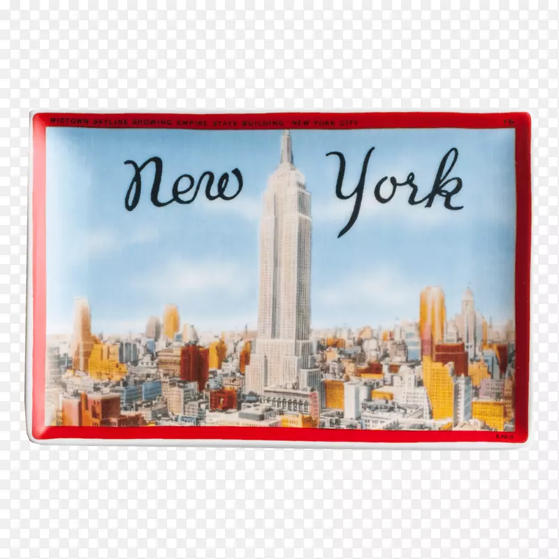 长方形纽约市天际线建筑明信片-建筑