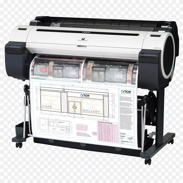 宽幅面打印机佳能显像仪ipf 770绘图仪打印机