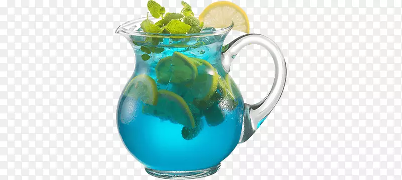 玻璃瓶杯蓝柠檬水