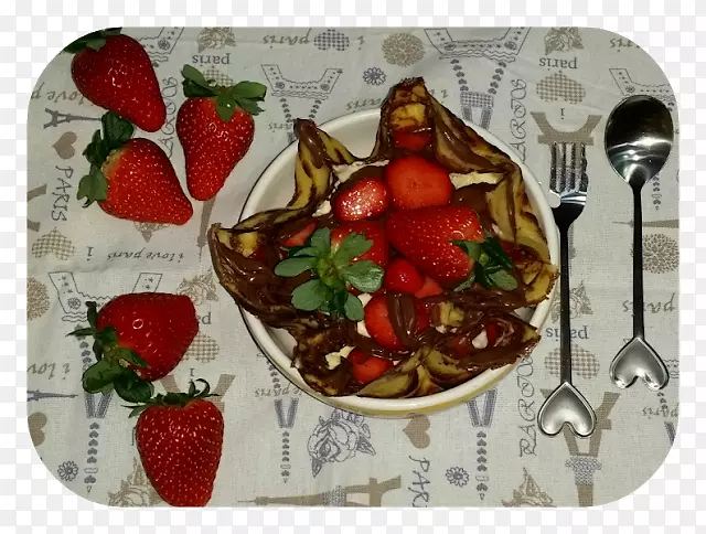 草莓拼盘食谱甜点-努特拉绉