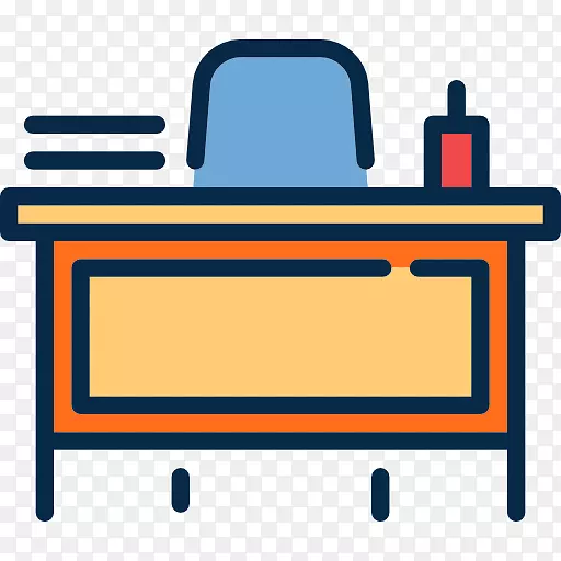教师课桌教育学生电脑图标-教师课桌