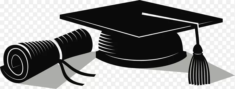 方形学术帽毕业典礼文凭剪贴画-毕业标签